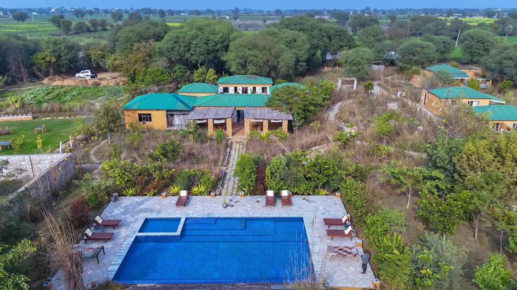 Bagh Serai - Rustic Cottage With Private Pool Saváj Madhopur Kültér fotó